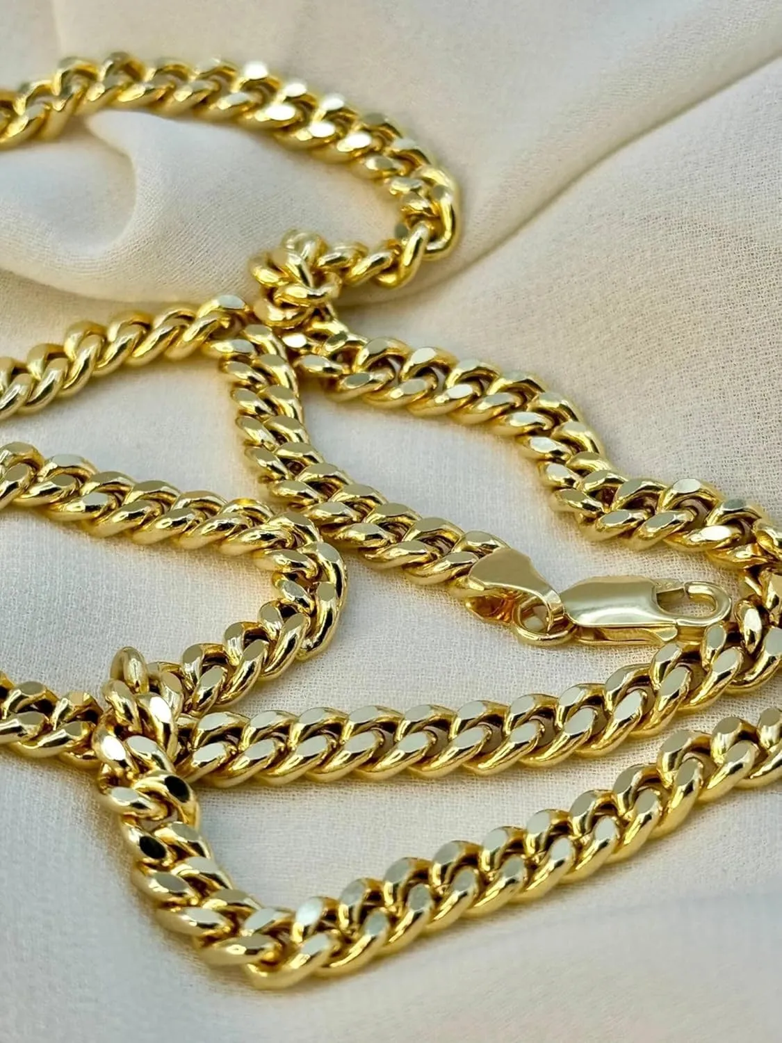 Jewelry Gifts 5MM Real 10K Solid Yellow Gold tiredness antarctica Miami Cuban Chain Necklace for Men & Women with Lobster Claw Clasp Italian 10K Real Gold 