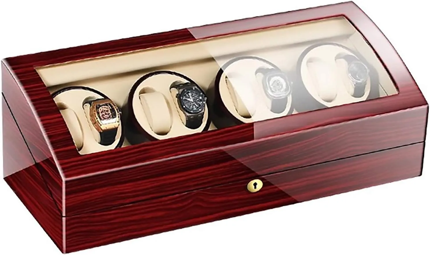 Jewelry Luxury Large Capacity Organizers Watch anonymous Box Quiet and well operated Spinner winding box Watch Winders - 8 9 Automatic Mechanical Watch Winder Transparent Cover Motor Shaker Watch Holder Display 