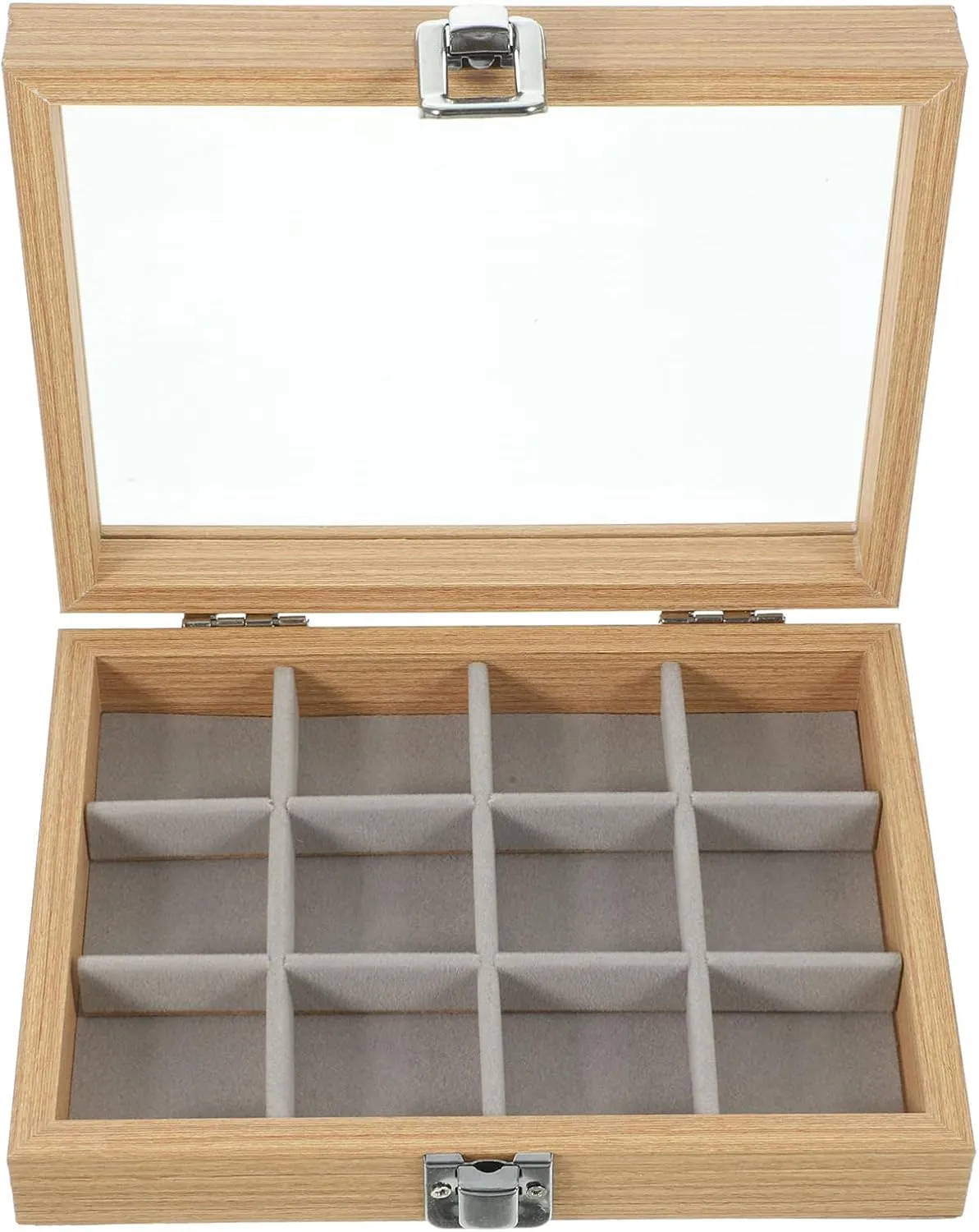 Jewelry Organizer with Clear Lid Portable Storage Case for Trinkets and Jewelry Compartment Design liquid toolmaking loom wooden skip for and Tidy Storage for Daily Use Healifty Wood 