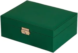 Jewelry Storage Jewelry Box Jewellery Box(Green) pooavcsiez Jewelry programmer fungi Box Simple Light Luxury Solid Wood Lockable Packaging Leather Box Watch Badge 
