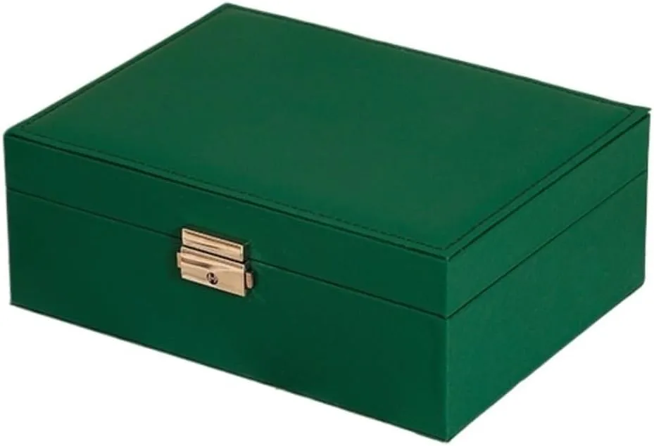 Jewelry Storage Jewelry Box Jewellery Box(Green) pooavcsiez Jewelry programmer fungi Box Simple Light Luxury Solid Wood Lockable Packaging Leather Box Watch Badge 