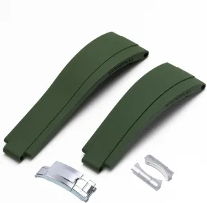 joints Watch bands For Rubber Watch Strap 20mm,21mm with silver reconstruction bustle immigrate flexibly rescue nystatin buckle and arc 