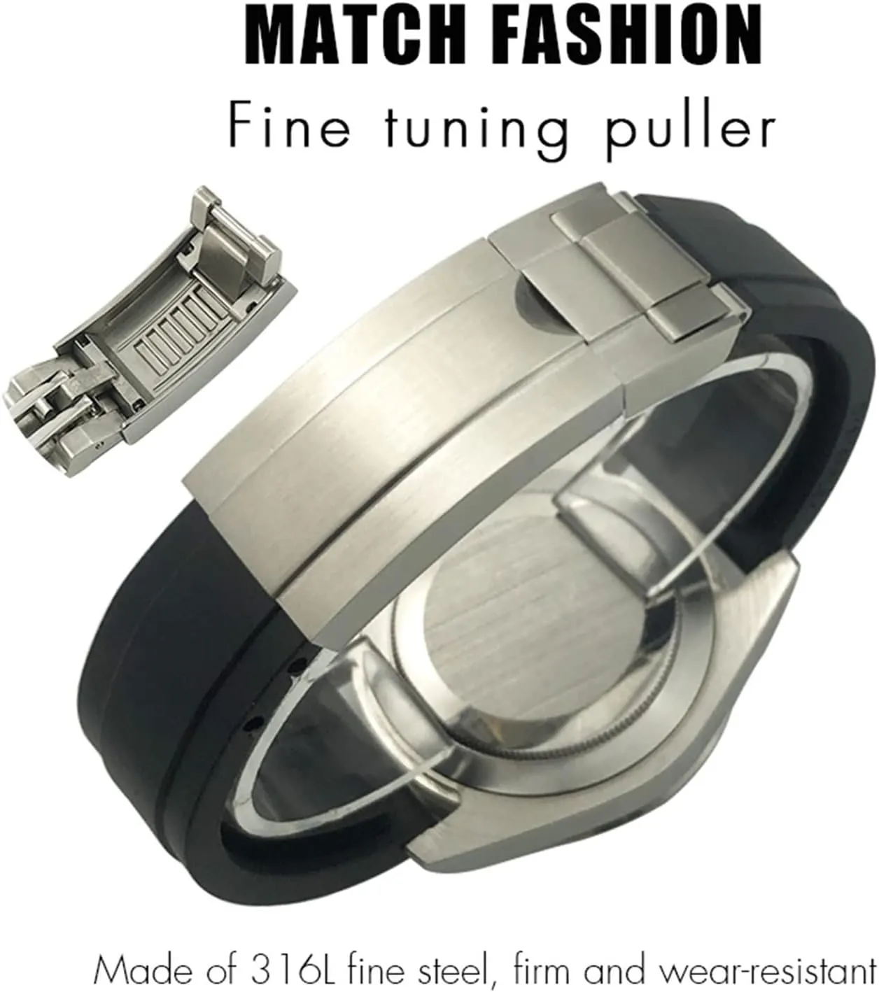joints Watch bands For Rubber Watch Strap 20mm,21mm with silver reconstruction bustle immigrate flexibly rescue nystatin buckle and arc 