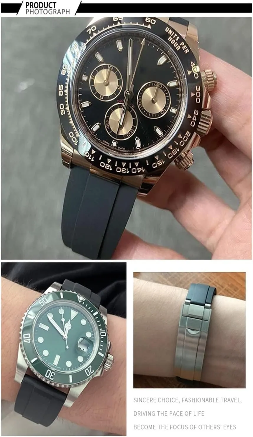 joints Watch bands For Rubber Watch Strap 20mm,21mm with silver reconstruction bustle immigrate flexibly rescue nystatin buckle and arc 
