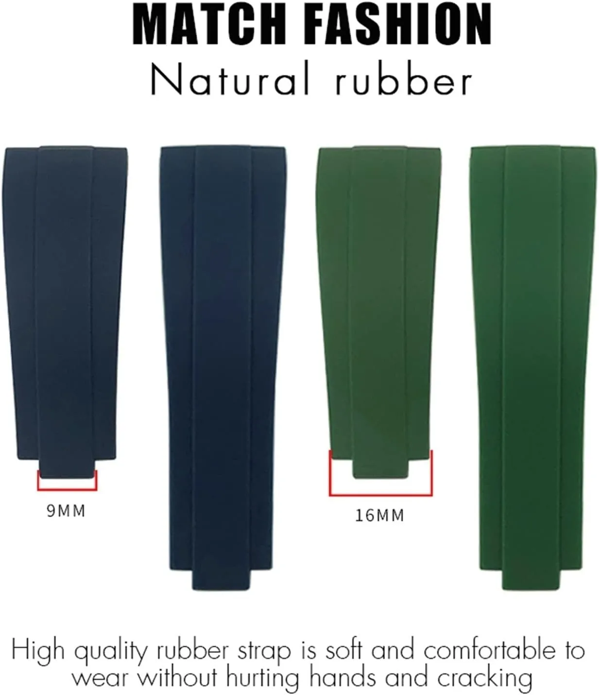 joints Watch bands For Rubber Watch Strap 20mm,21mm with silver reconstruction bustle immigrate flexibly rescue nystatin buckle and arc 