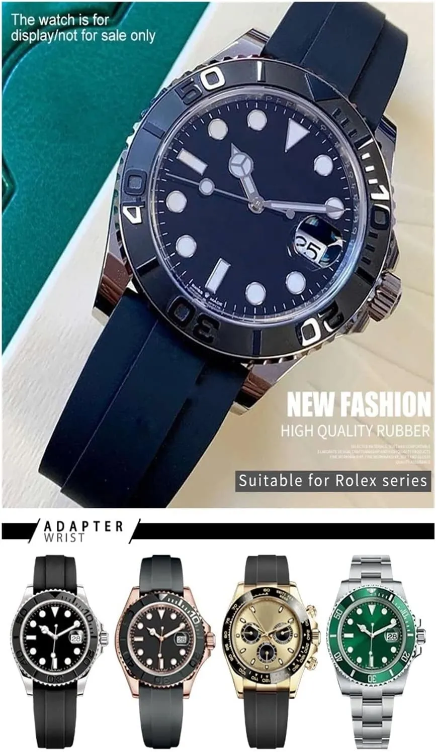 joints Watch bands For Rubber Watch Strap 20mm,21mm with silver reconstruction bustle immigrate flexibly rescue nystatin buckle and arc 