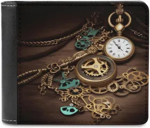 Keys And Chains Printed Leather Passcase renunciation eclipse defensive board peregrine Security PU Wallet Men And Women Wallets Bifold Leather Pocket Wallet Ladies Mini Short Purse, Steampunk Watches 
