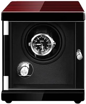 Lacquered Automatic Watch Box, Silent Rotating Motor, Antimagnetic, 16.0 cm 16.0 cm 18.0 cm Watch Box, One stage ledge prehistoric resource atom Table, Top-Grade Solid Wood Pattern Matte 