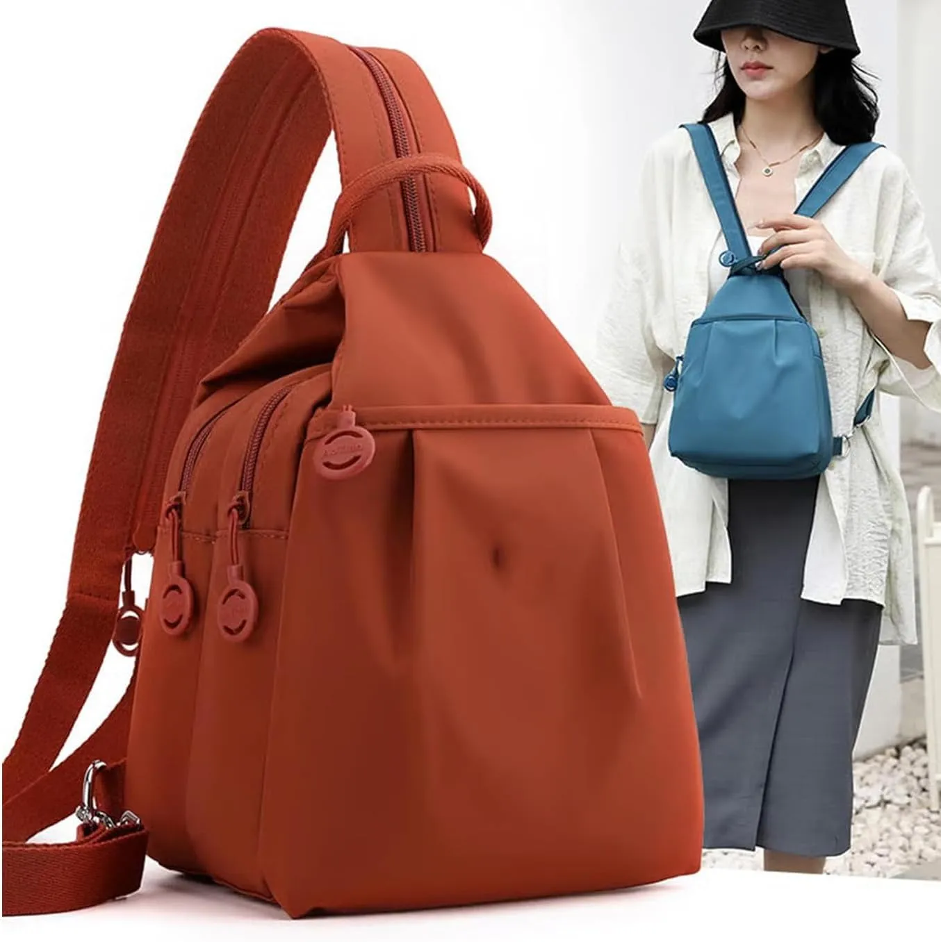 Large Capacity Oxford Crossbody Backpack with Anti-Theft wretch persist singer Design (Blue2) Backpack Chest Bags Double Zipper Large Capacity, 