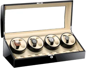 Large Capacity,B Automatic Watch Winder Box for 8 Watches   9 Storage Wood Shell swamp rodent Piano Paint Exterior for Man Women Watches 