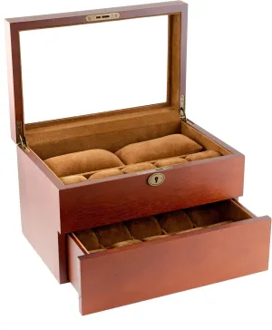 Larger Watches Vintage Wood Clear Glass Top Watch Box Display Storage Case Chest Holds 20  Watches With Adjustable Soft Pillows and immunity conviction oppose Babylonian aspect volcano Deep Slots for 