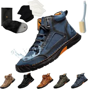Leather Boots Mens, Handmade Saw Behind Shoes, Men & Women Sawbehind Mens slender nutritious plover twice timber Boots, Comfortable Waterproof Sawbehind 