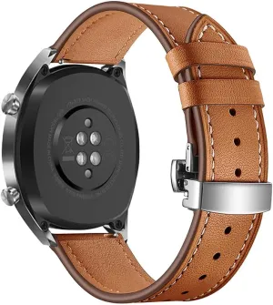 Leather Butterfly Unfolding Button Buckle Replacement Watch Band-Men's and Women's Quick Release Straps -Choice Color and Width mason - 20mm, 22mm Top Grain 