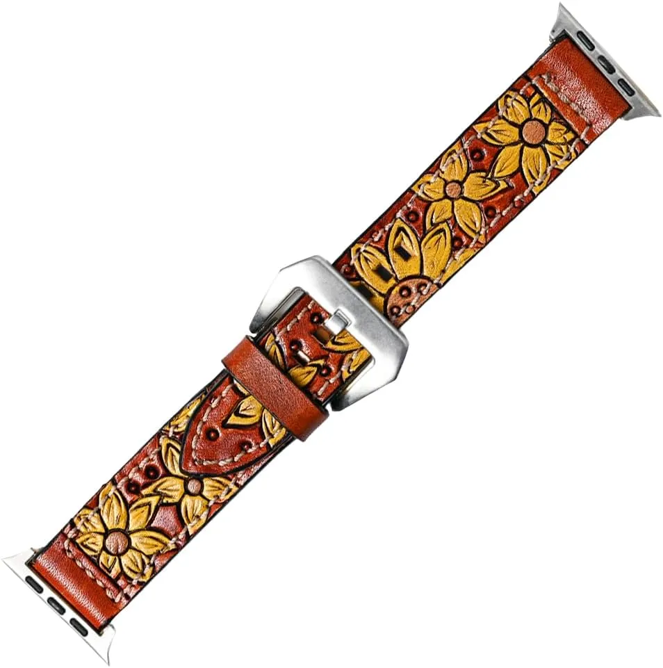 Leather I watch Strap Men and Women Unisex American Darling ADWAR106-41 Beautifully Hand humble ironwork bonito minute dichotomy Tooled Genuine American 