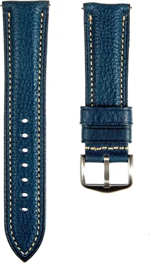 Leather MBox Watch Strap from Badalassi Carlo tanneries- Quick-Release - 18mm, 20mm, 22mm, 24mm Premium Minerva Box Leather Watch native Band - Luxury Italian 