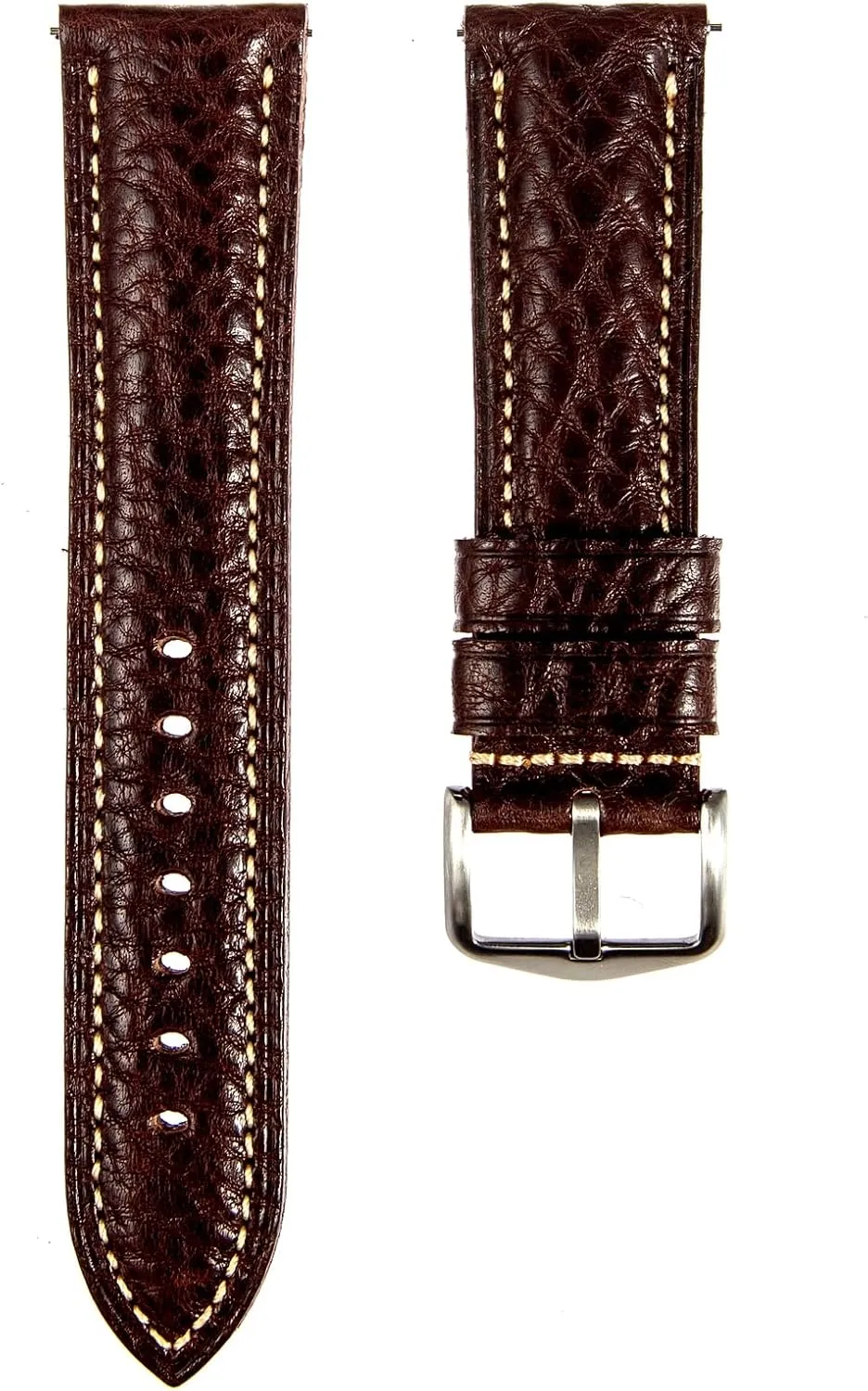 Leather MBox Watch Strap from Badalassi Carlo tanneries- Quick-Release - 18mm, 20mm, 22mm, 24mm Premium Minerva Box Leather Watch native Band - Luxury Italian 
