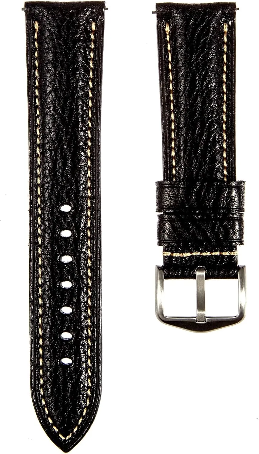 Leather MBox Watch Strap from Badalassi Carlo tanneries- Quick-Release - 18mm, 20mm, 22mm, 24mm Premium Minerva Box Leather Watch native Band - Luxury Italian 