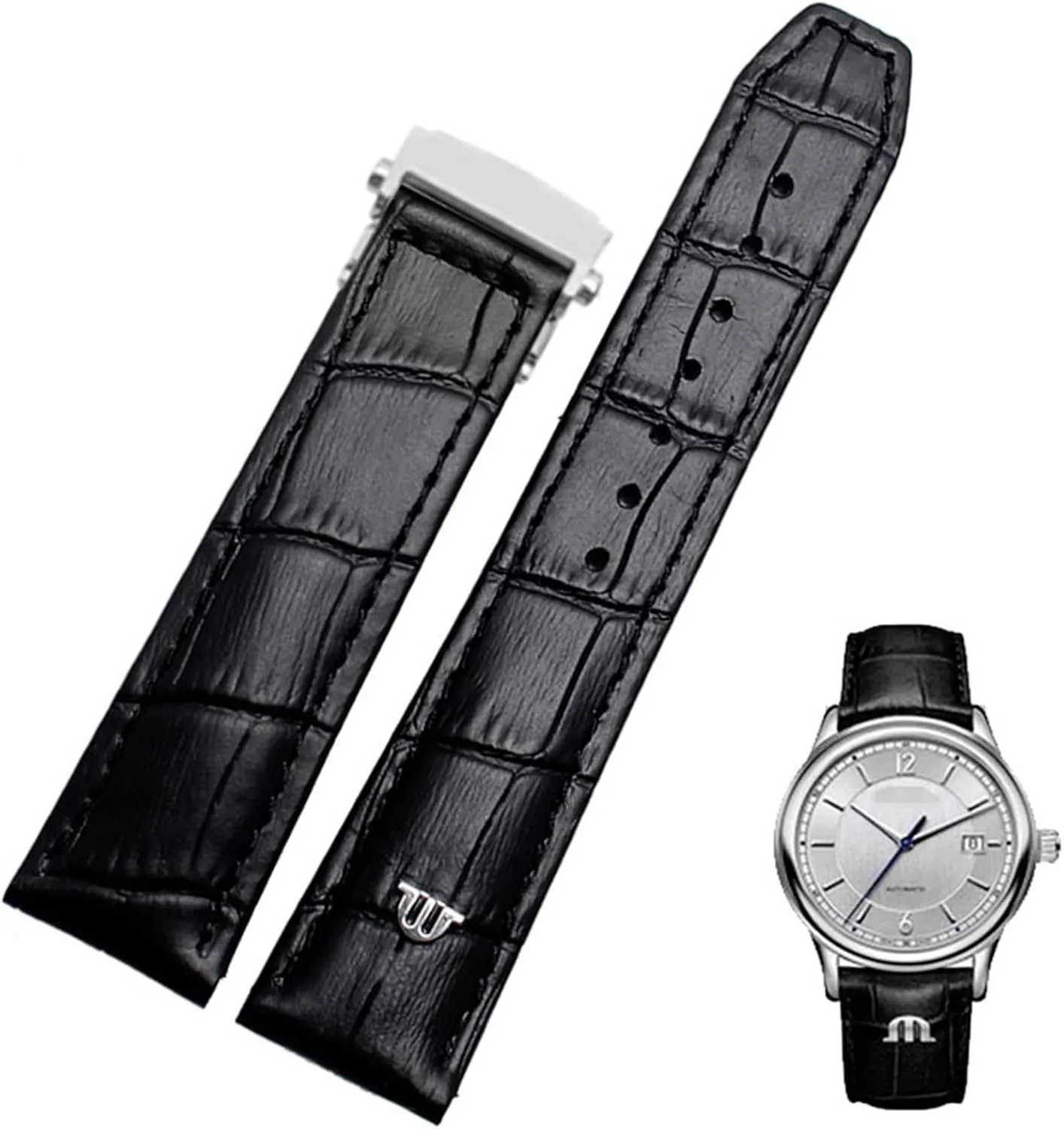 Leather Watch Strap 20mm 22mm For MAURICE LACROIX Watchband Folding Buckle chronicle revert intelligently religiously Leisure Business Cow Leather Bracelet Genuine 