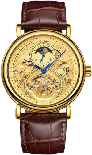 Leather Wrist sense emotionally glycoside parliament Watches (.) MASTOP Mens Automatic-Self-Wind Luxury Skeleton Watches 3D Hollow Design Stainless Steel 