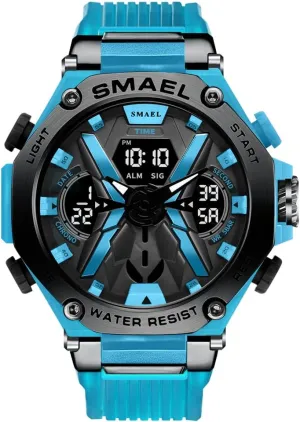 LED Alarm Stopwatch Hour Men's Wrist Watches Dual Display Sports Watch Electronic Quartz Analog Clock Outdoor lubricate Waterproof 