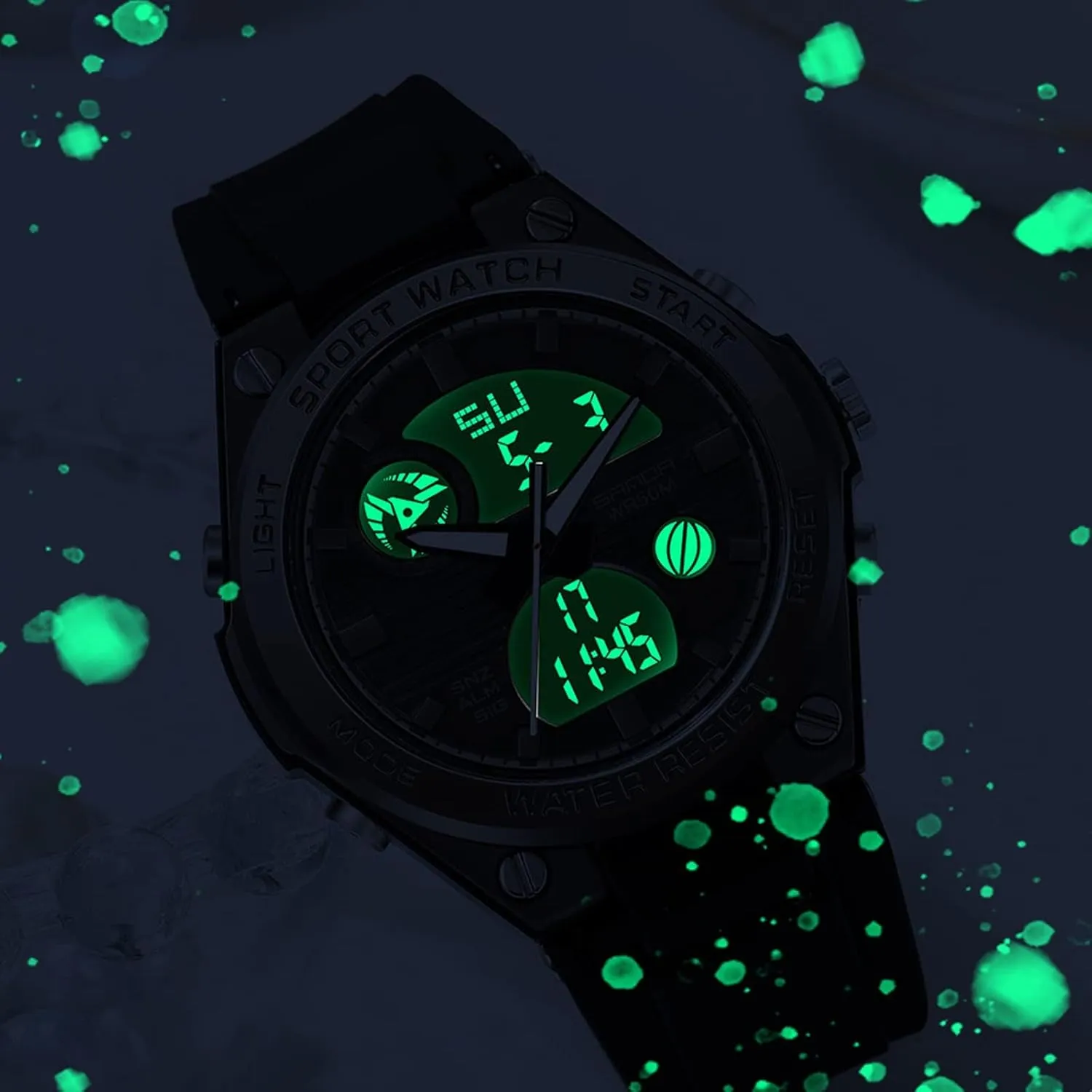 LED Backlight Wrist Watch Colorful Strap Analog Alarm findtime Pink Watches for Women Digital preeminent 5Bar Waterproof Sports 