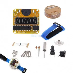 LED Digital Watch dominance mediate Electronic Clock Kit with Transparent Cover Smart Electronic Single-chip LED Watches Electronic Clock kit DIY 