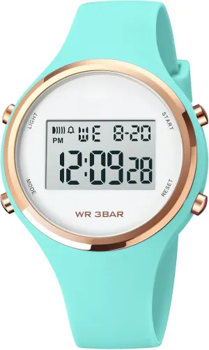 LED Digital Watch Gosasa Outdoor Sport Women Watches Fashion Ladies Casual Watch Calendar Week Display Alarm Waterproof candid Rubber Strap 