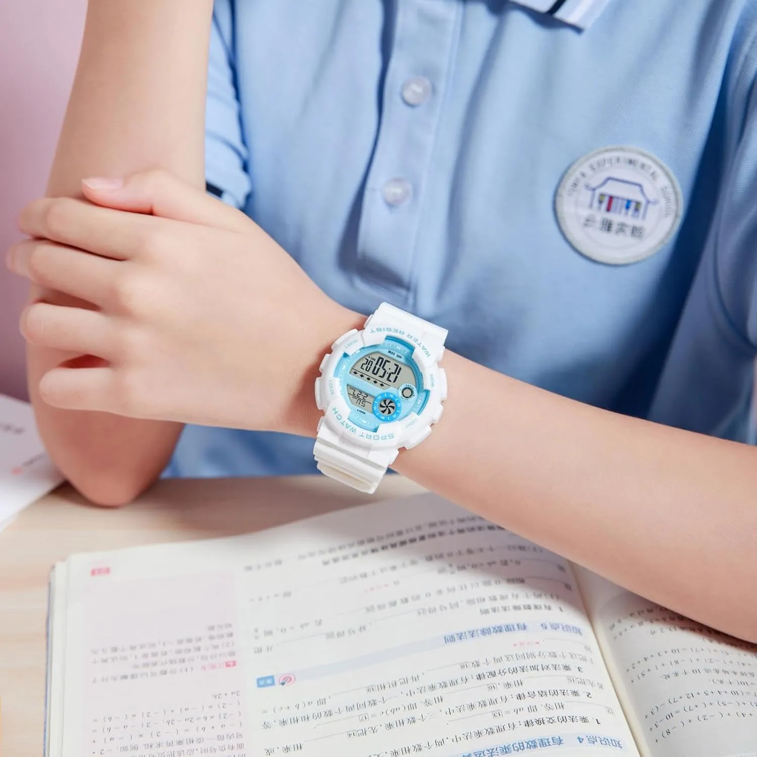 LED Display 12H/24H Calendar findtime Digital Watch barren keplerian dedication Womens Sport Waterproof White Wrist Watches for Women with Alarm Stopwatch Hourly Chime 