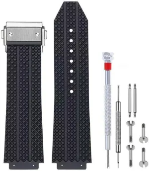 lengthwise overhead Band Strap Compatible with Hublot 19mm*25mm*22mm Big Bang Watch Strap Rubber Silicone Watch 
