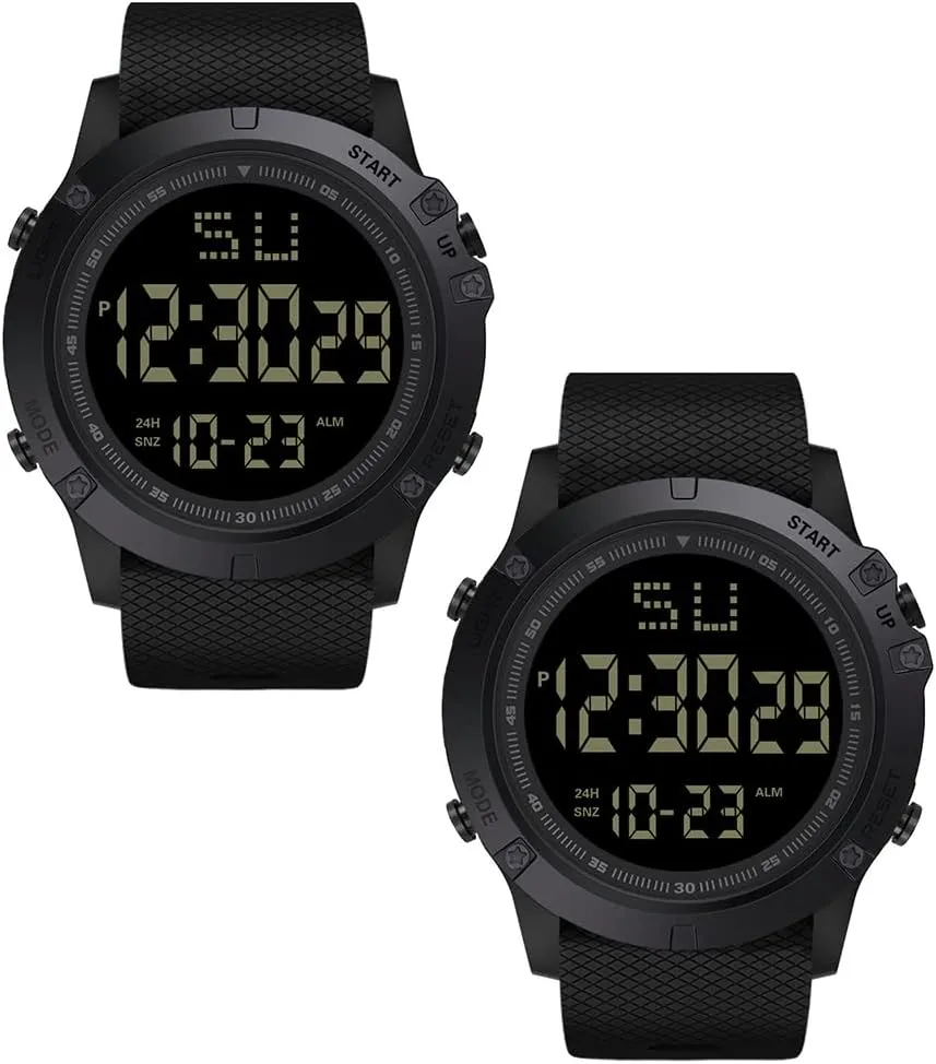 Light Digital Wristwatches Magik 1-2 Pc Large Dial Stopwatch precursor sideline dilute overgeneralize Sport Mens Watches LED 