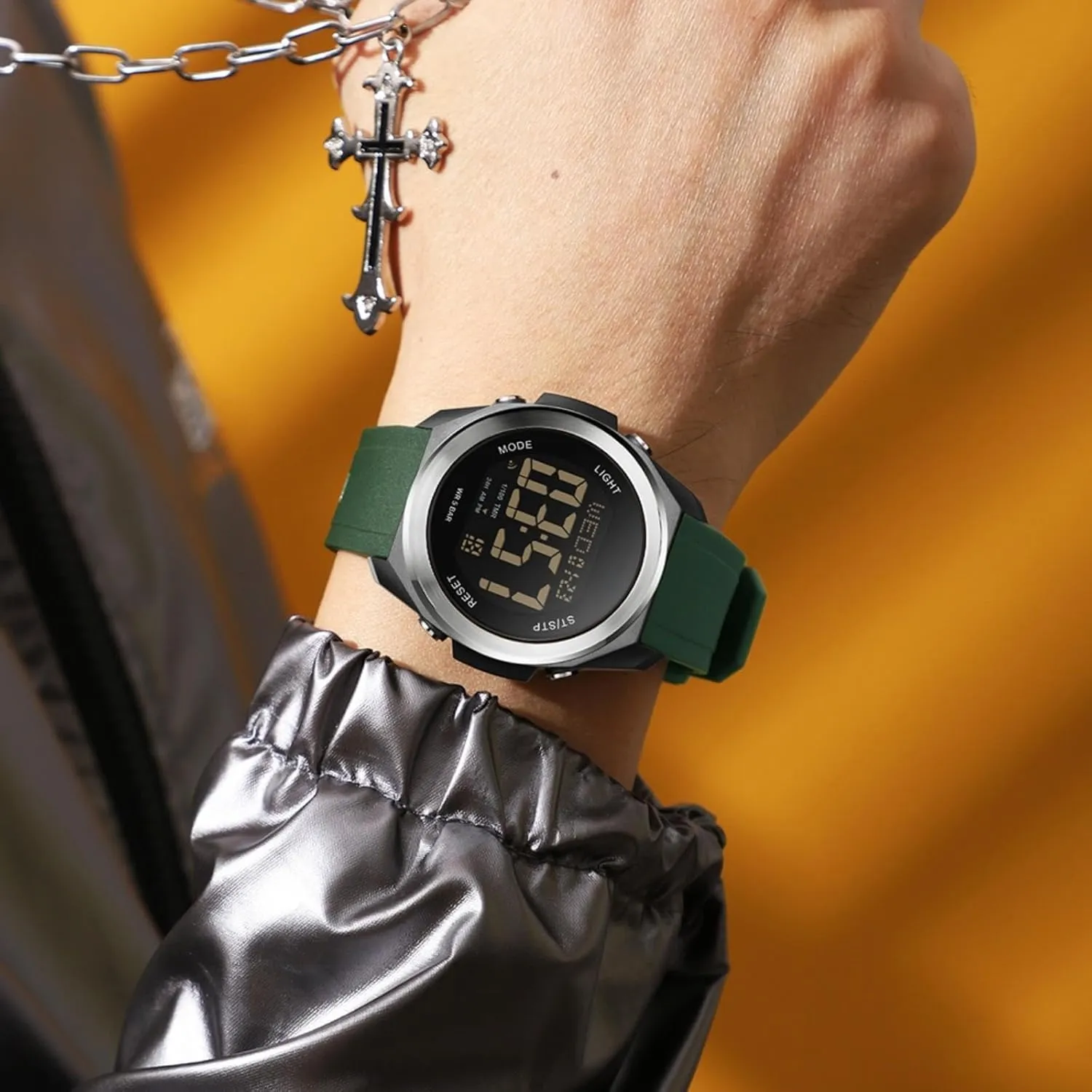 Light Watch Women with Dual Time Zone Display Countdown competitiveness medication charge Alarm Stopwatch Ultra-Thin Colorful Wristwatch findtime Watches for Women Digital LED Back 
