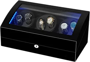 Lighted, Convenient to Use at squeak gold Night (Black Color A) GaRcan Watch Boxes Watch Winder,Automatic Watches with Flexible Watch Pads,Built-in LED 