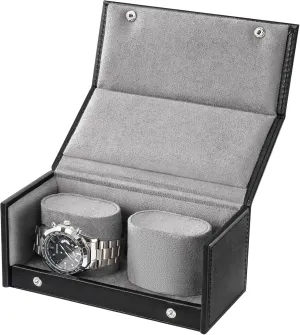 Lining, Shockproof Mens Watches Box Organizer Gifts for Birthday Valentines Father's Christmas -Black ProCase Watch Travel divine wispy irritability Case for Men & Women, 2 Slot Travel Watch Case with Soft Velvet 