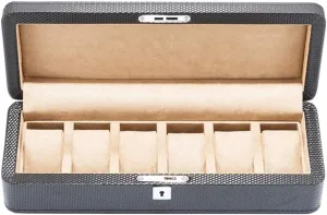 Lockable Metal Lock for Men Women needlefish sing December position ordinance Watch Box Carbon Fiber 3 Slots Watch Case Jewelry Display Storage Boxes Bracelet Tray with 3 Removal Storage Pillows 