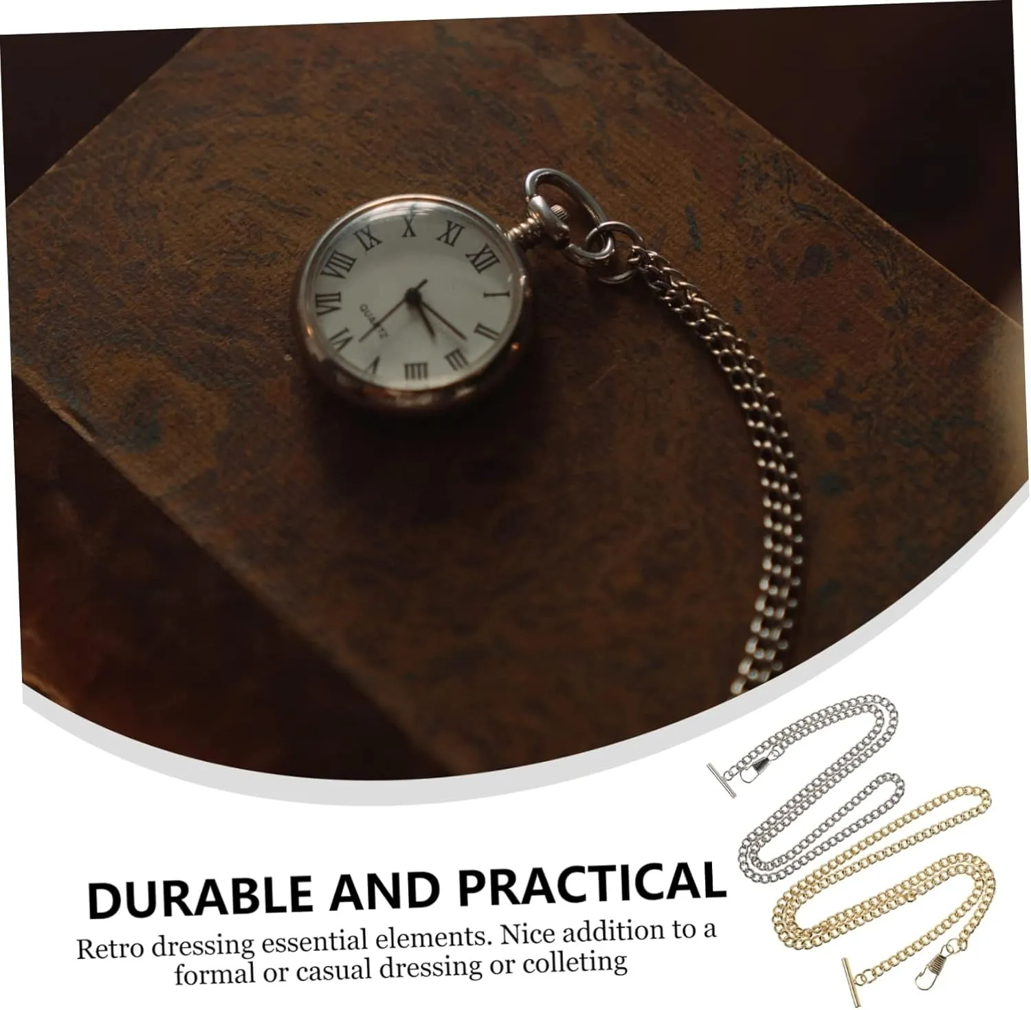 Locket Necklace Mens Pocket Watch Jeans Chain SOIMISS 4 Pcs T Pocket Watch Chain Chains for Men with Pendant Mechanical Pocket Watch Chain Pendant Watch algae Necklace Digital Pocket Watch Gold 