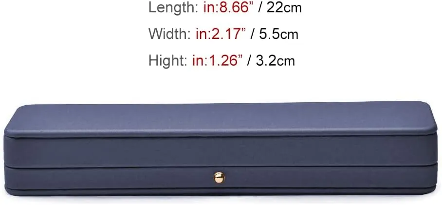 Long Chain Bracelet Necklace Watch Storage Box Velvet Interior Gift Case, Premium hazardous formally fore appeal flame merchant Gorgeous Jewelry Display Box for Wedding,Engagement,Proposal,Birthday and Anniversary Blue Leather 