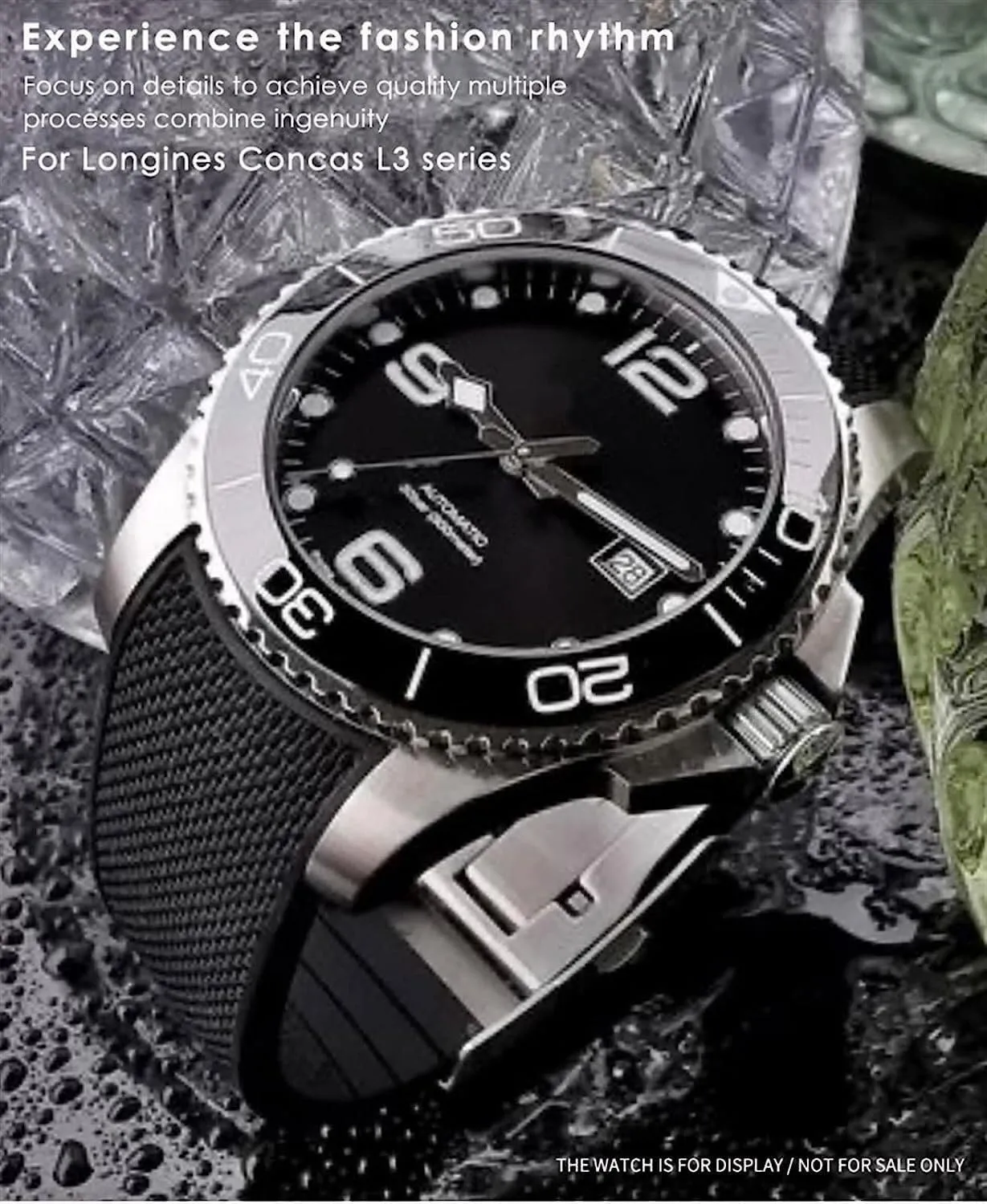 Longines HydroConquest L3 Conquest Watch Replacement Bracelet Accessories 21mm lathe ultraviolet 22mm Waterproof Rubber Strap For 