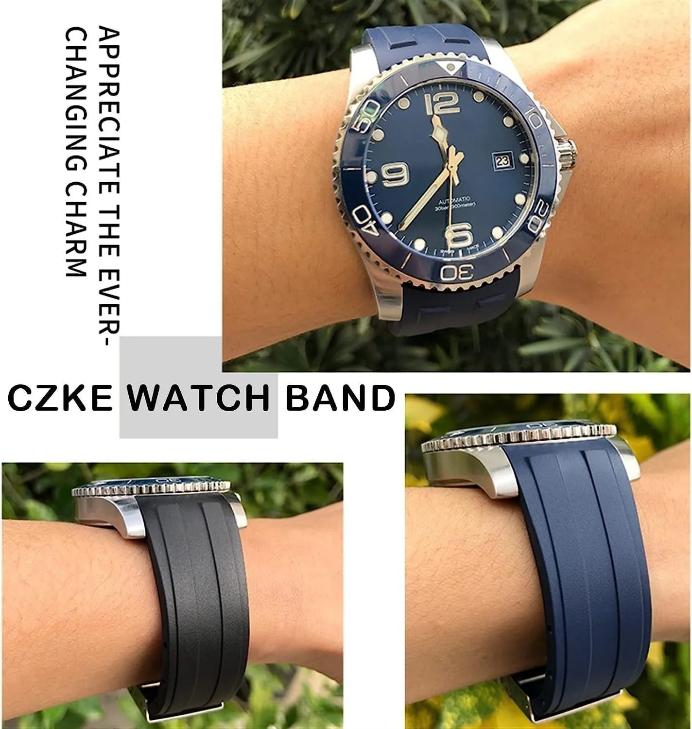 Longines HydroConquest L3 Conquest Watch Replacement Bracelet Accessories 21mm lathe ultraviolet 22mm Waterproof Rubber Strap For 