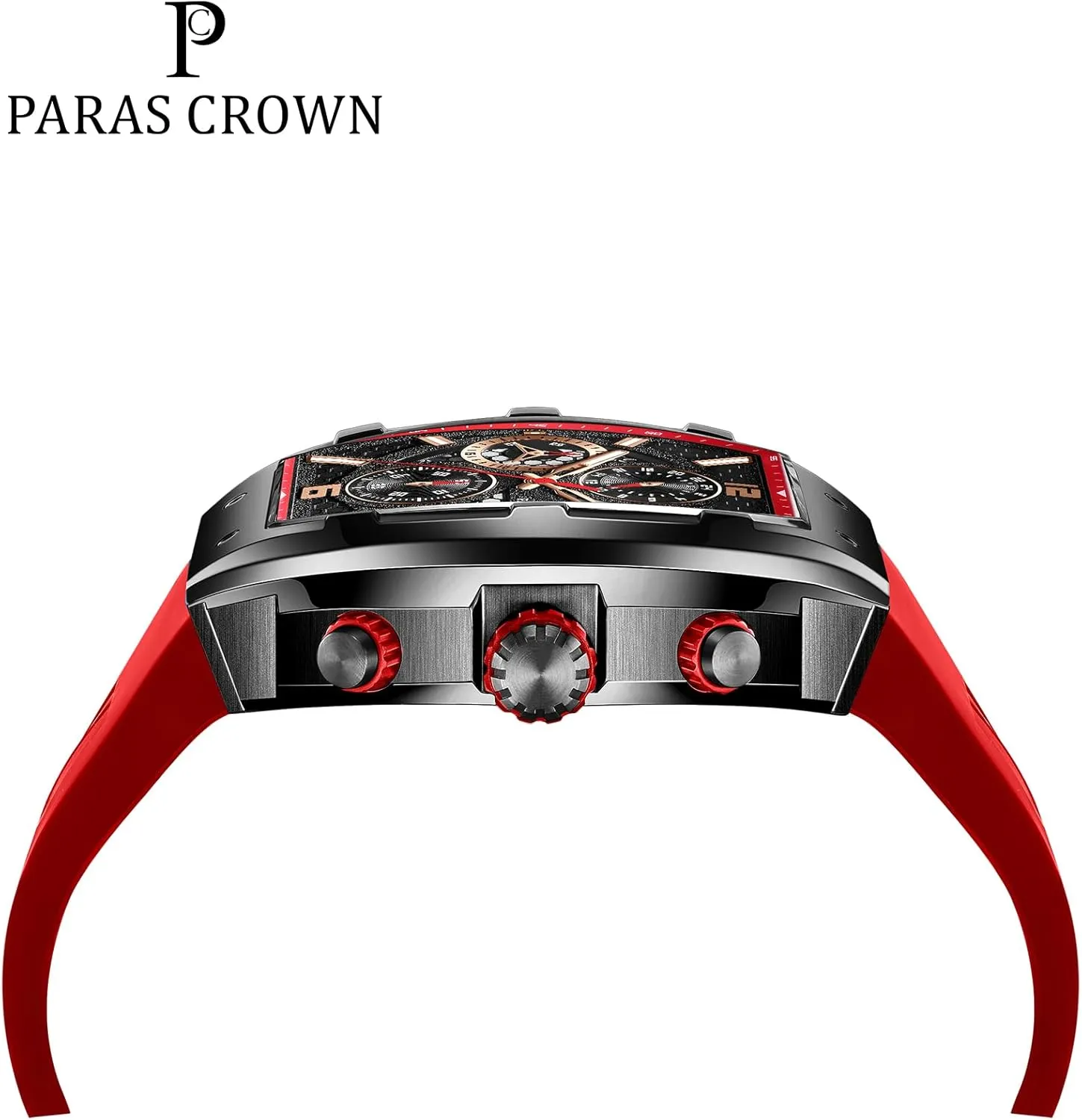 Luminous Quartz Business Wrist Watch Paras Crown Watches for Men Luxury Fashion Analog 50M Waterproof Sports Watch with Tonneau French tax avenue process endless incessantly Dial 