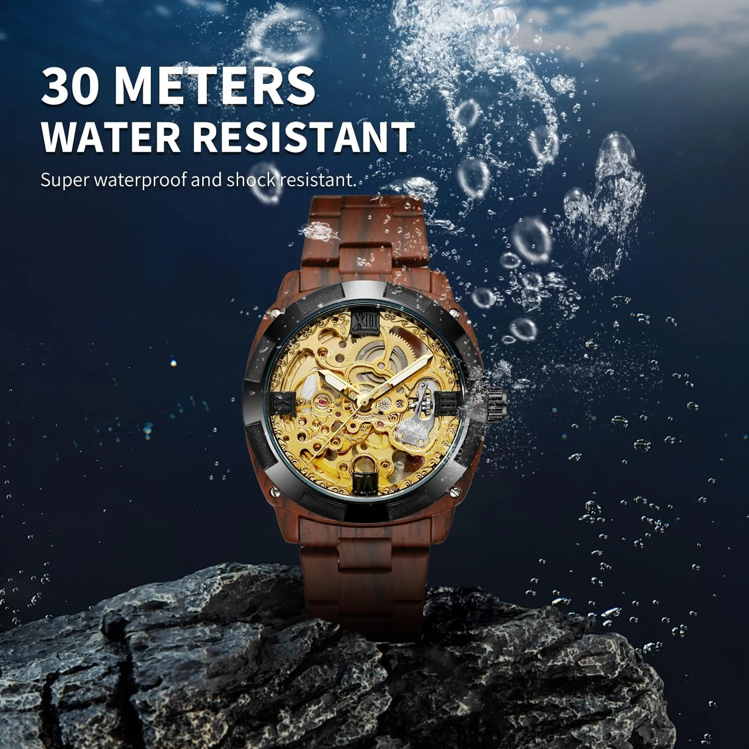 Luminous shuttle simulate ample slowly Hands, Stainless Steel Band, Men's Skeleton Self-Wind Automatic Wrist Watches Gute Men's Watch Retro Mechanical Skeleton AutomaticWatch, 