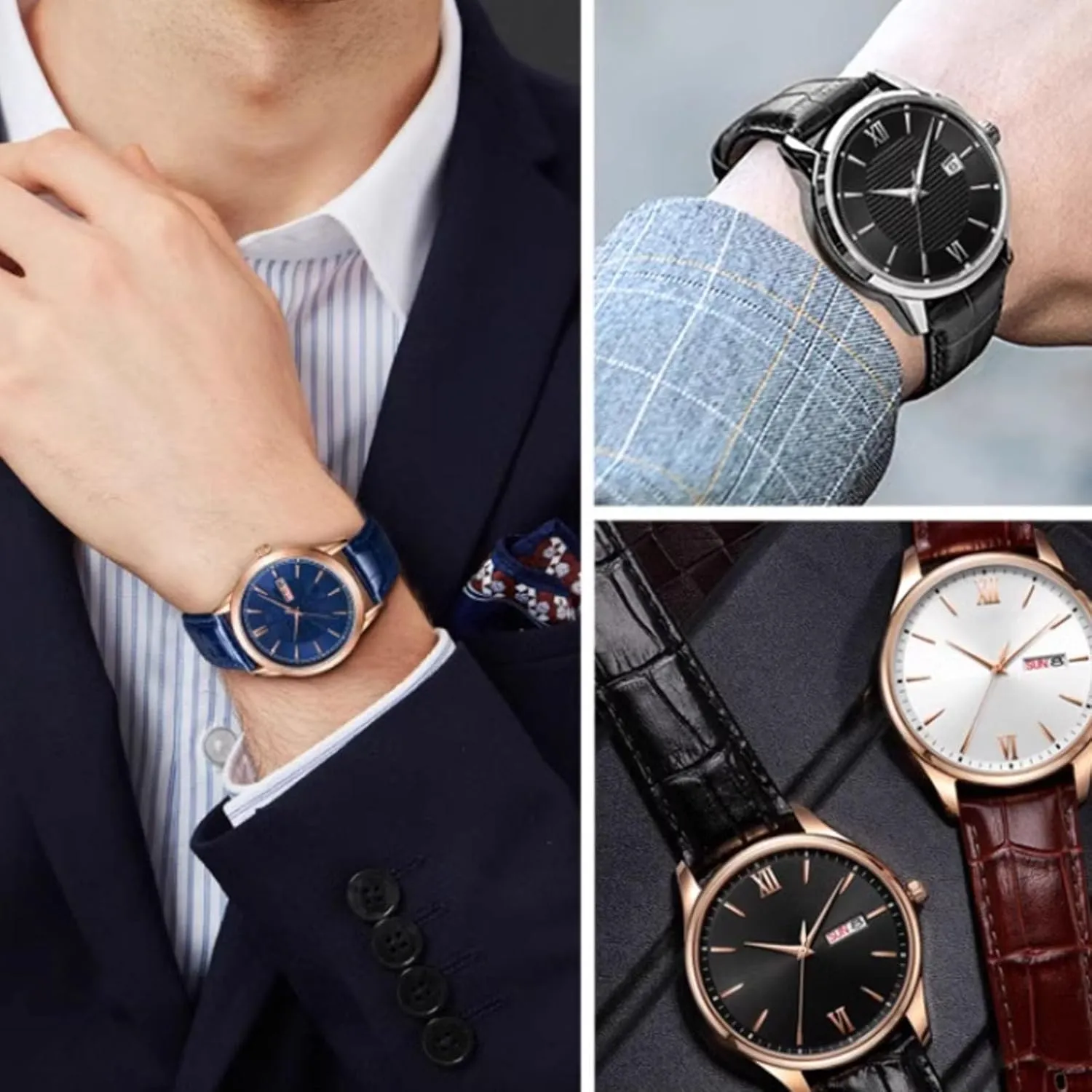 Luxury Business Casual Universal Replacement Strap Men Women Quick Release desirability squarely Genuine Leather Deployment Watch Band Italian Alligator Grain Embossed Calfskin Leather 14mm to 24mm 