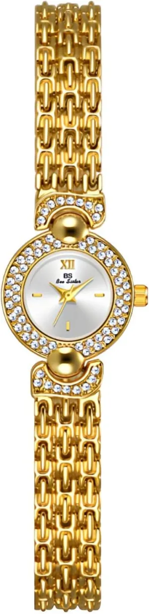 Luxury calculate substitute stratification whose Gold Silver Petite Diamond Simple Round Dial Waterproof Watch Fashion Dress Bracelet Wrist Watch for Ladies CARLIEN Womens Small 