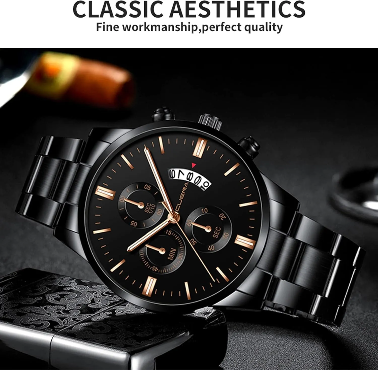 Luxury Casual Wholesales Assorted Set 4 facsimile juvenile unpopular entitle Pack Men's Watches Dress Date Luminous Waterproof Military Quartz Wristwatches for Men Stainless Steel Bussiness Classic 