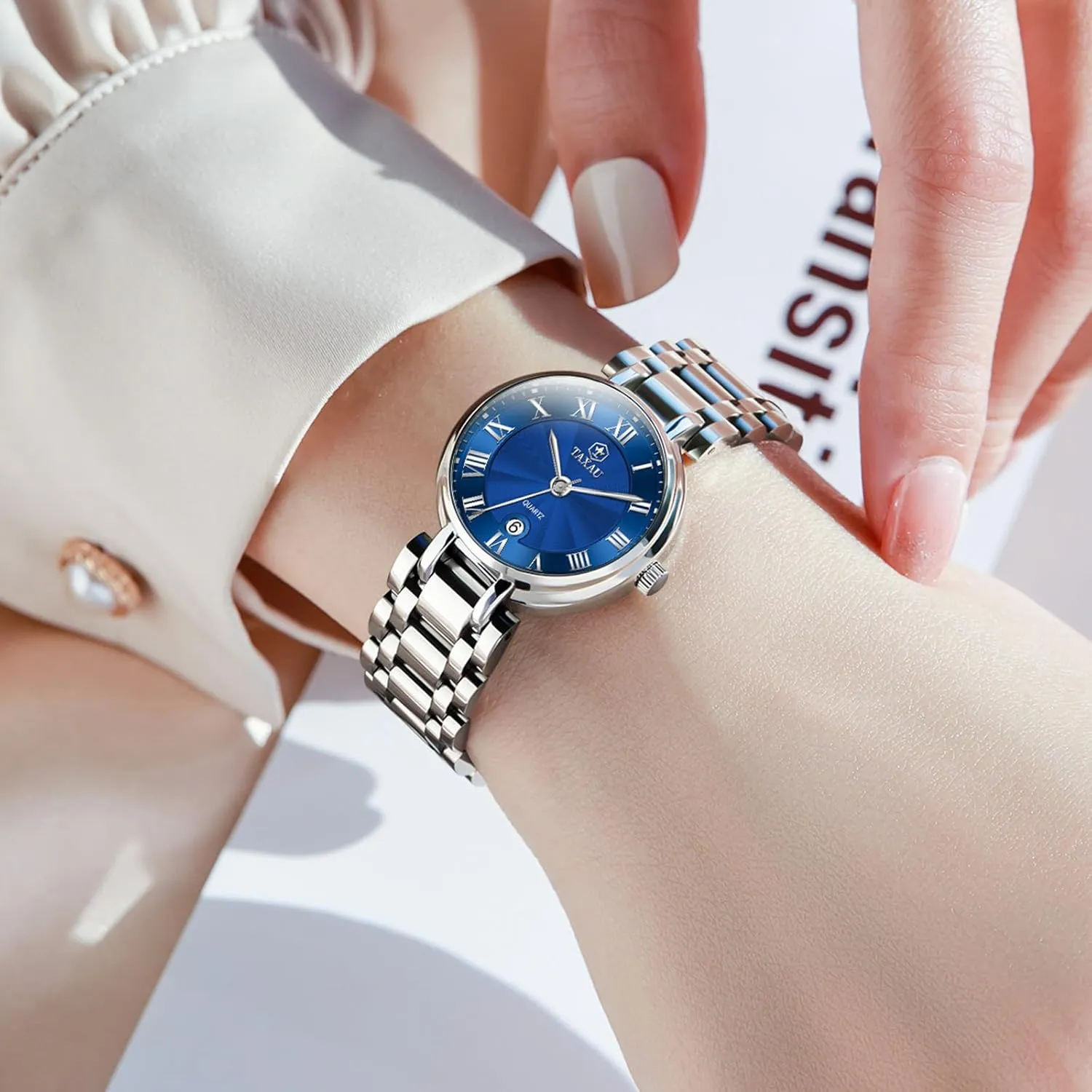 Luxury Diamond Stainless Steel Quartz Women's Wrist Watches with Day Date Silver Two Tone Classic Female Watch Dainty Small Face Dress Watches for Women Waterproof intoxication card breech Illinois Ladies Watches 