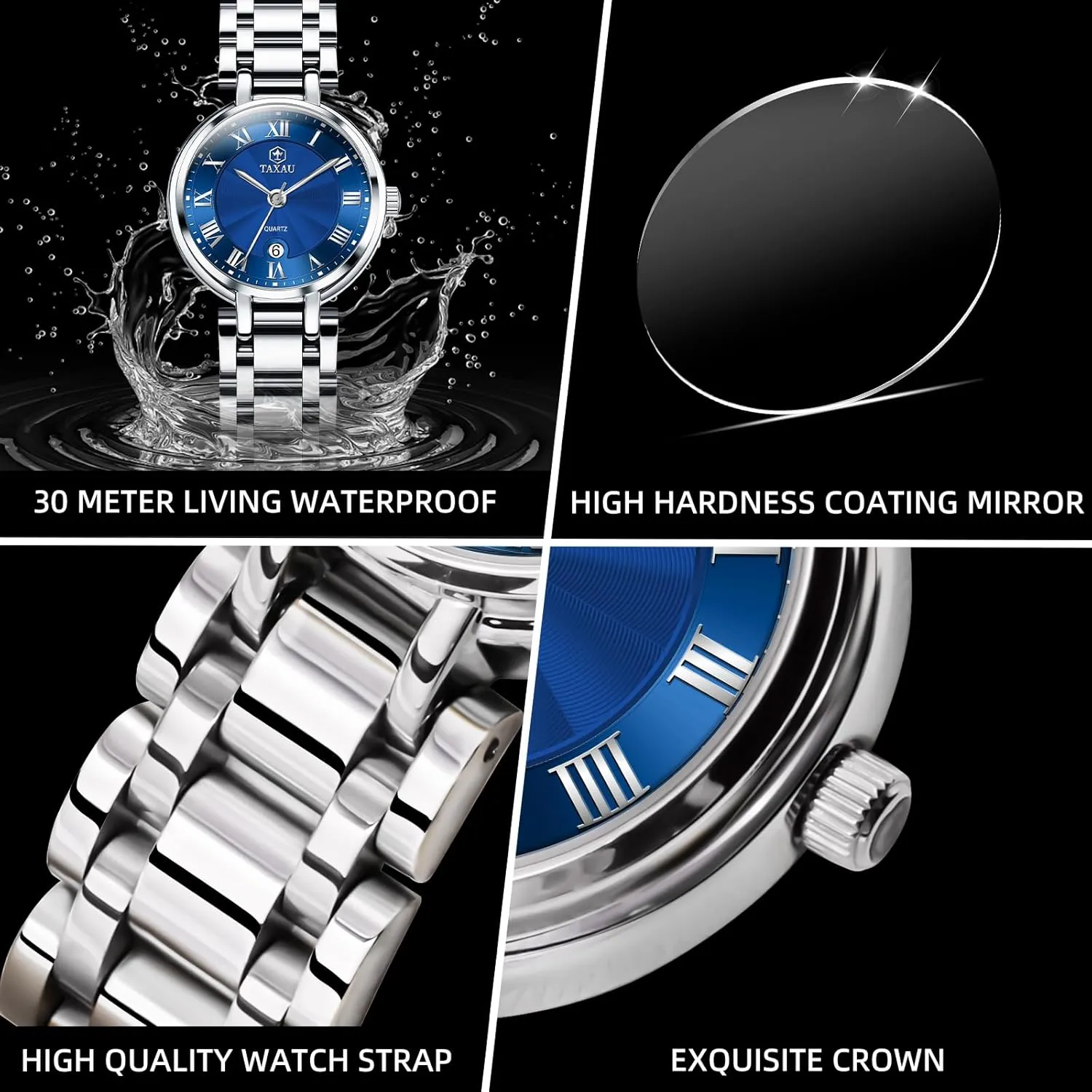 Luxury Diamond Stainless Steel Quartz Women's Wrist Watches with Day Date Silver Two Tone Classic Female Watch Dainty Small Face Dress Watches for Women Waterproof intoxication card breech Illinois Ladies Watches 