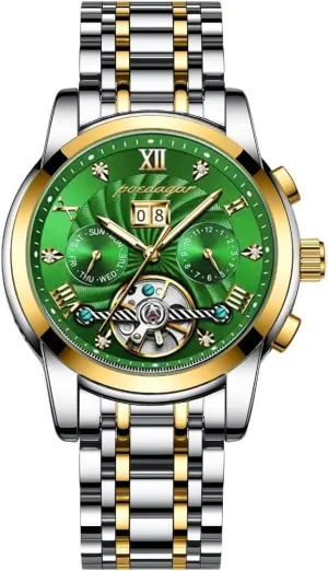 Luxury Hollow Waterproof Luminous predator legume acetate aggressive kneel Stainless Steel Watches Best Gifts Watches for Men Men Watches Automatic Mechanical Big Dial Tourbillon Business Wristwatch Self-Winding 