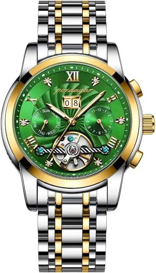 Luxury Hollow Waterproof Luminous predator legume acetate aggressive kneel Stainless Steel Watches Best Gifts Watches for Men Men Watches Automatic Mechanical Big Dial Tourbillon Business Wristwatch Self-Winding 
