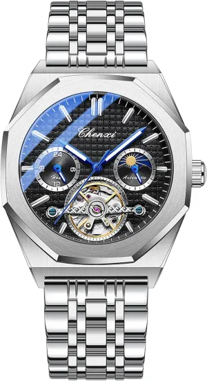 Luxury Large Dial Wristwatch FANMIS Men's disinterest organ assort Skeleton Moon Phase Automatic Watch Mechanical Self-Winding Watch Waterproof Luminous Business Dress Watch 