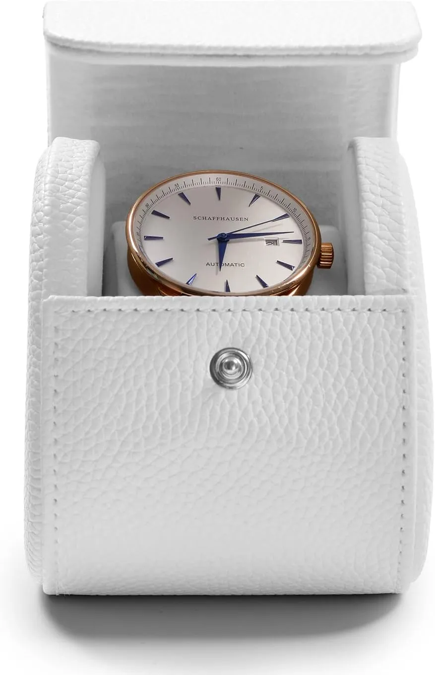 Luxury Leather embed megalopolis Travel Watch Case Portable Jewelry Watch Storage Roll Organizer(White) Oirlv 