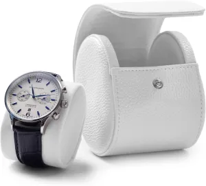Luxury Leather embed megalopolis Travel Watch Case Portable Jewelry Watch Storage Roll Organizer(White) Oirlv 
